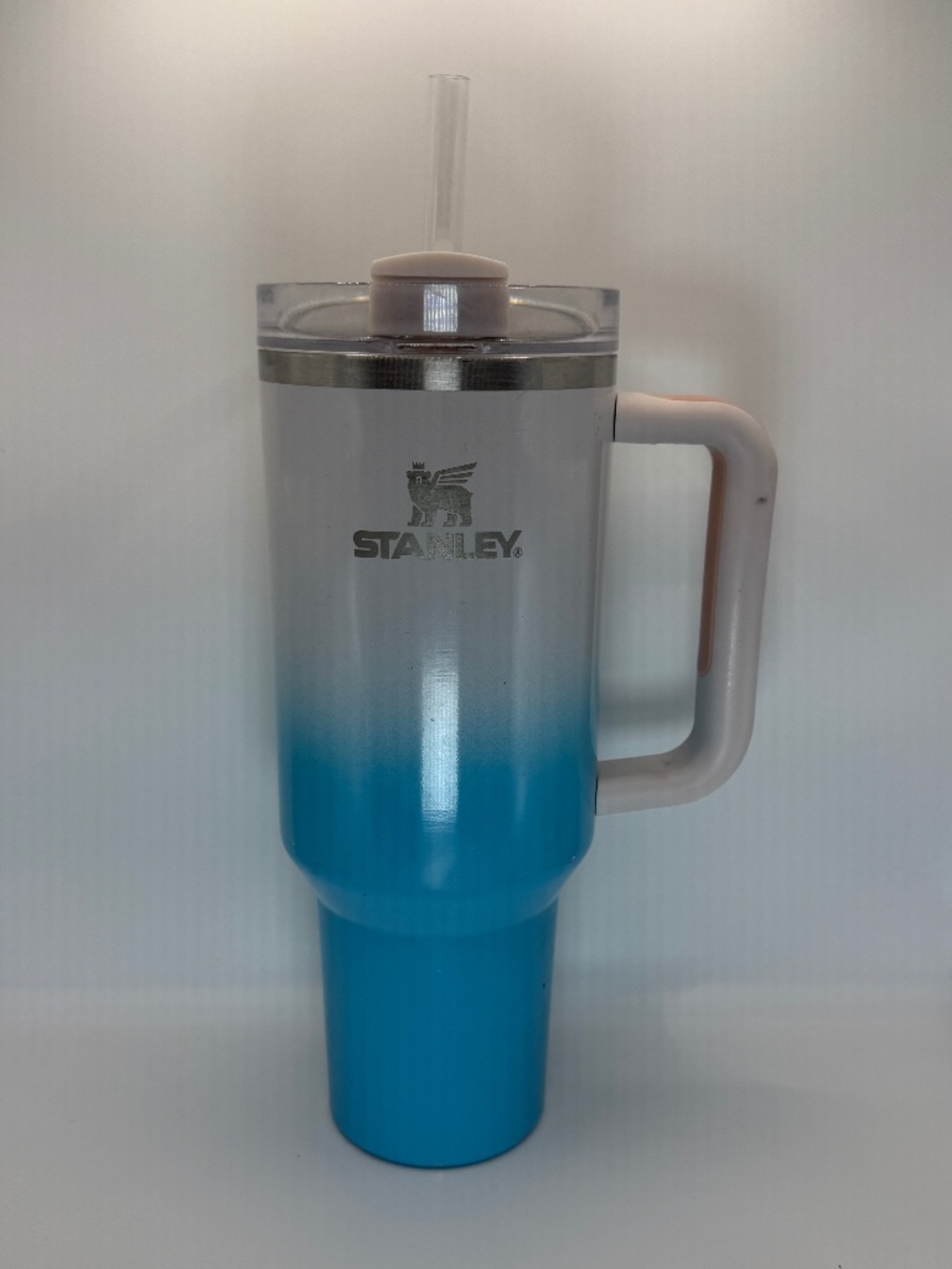 Stanley Quencher H2.0 40 oz Pool Ombre Blue Pink Tumbler Lid Straw